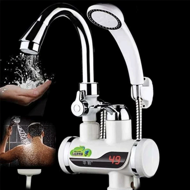 Electric Hot Water Tap With Hand Shower
